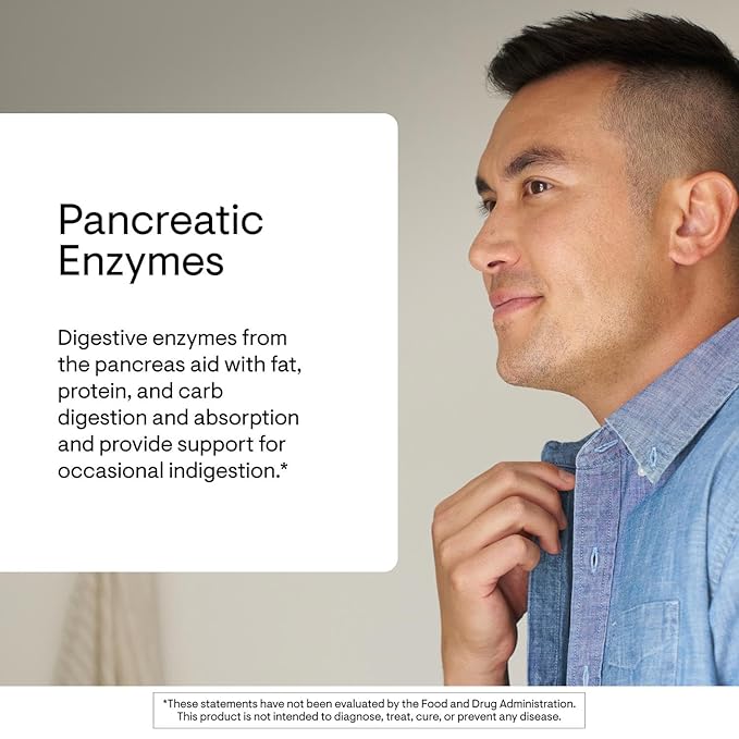 THORNE - Pancreatic Enzymes (Formerly Dipan-9) - Pancreatic Enzymes for Digestive Support and Nutrient Absorption* - 180 Capsules - 90 Servings