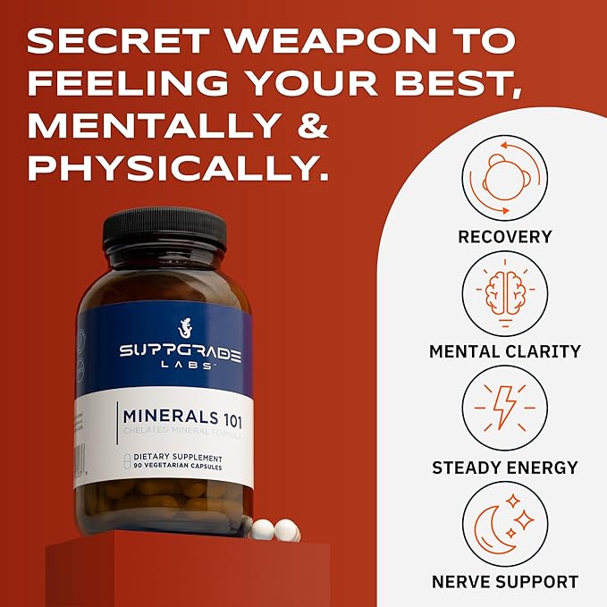 Minerals 101 by Dave Asprey | Daily Essential Mineral Support | Trace Mineral Supplement with Calcium, Magnesium Malate, Chromium, Zinc, Copper, Potassium | 30 Day Supply