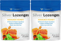 Silver Lozenges with Organic Manuka Honey and Vitamin C - All-Natural Nano Silver 45-50mcg of 60 PPM Colloidal Silver Mineral Drops to Support Immune System, Soothe, Cool Cough & Throat, 48-Lozenges