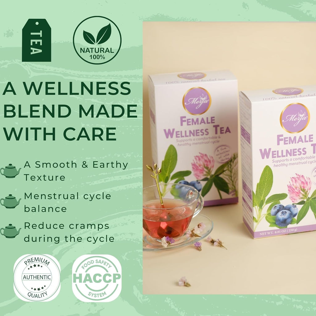 Merja Herbs Hormonal Wellness Tea [250g] Female Wellness | Premium Quality Decaf for Hormonal Balance | Herbal Teas & Beverages