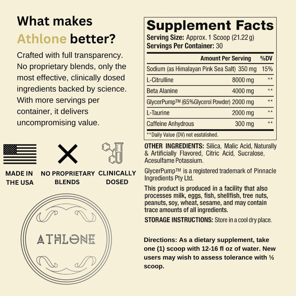 Pre Workout Powder Blue Raspberry Performance Blend- Energy with Caffeine, L-Citrulline, Beta Alaline, Himalayan Pink Salt - No Artificial Dyes (30 Servings)