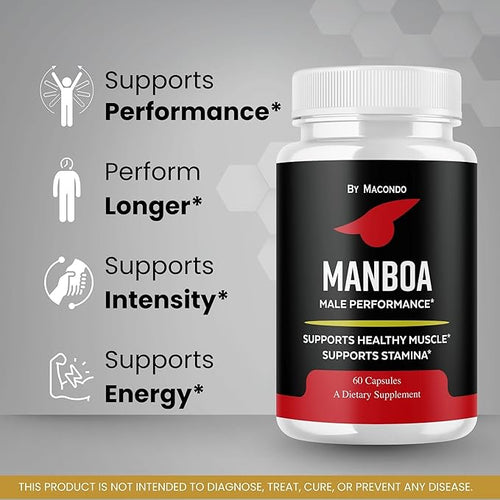 (5 Pack) Manboa Capsules Advanced Formula - Official Manboa Daily Premium Supplement Support Maximum Strength, All Natural for Overall Health - 300 Capsules for 5 Months
