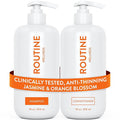 Routine Wellness Anti-Thinning Shampoo and Conditioner Set for Thinning Hair - Biotin DHT Blocker Women & Men - Color Safe Shampoo for Hair Loss & Healthier Hair - Jasmine & Orange Blossom (Pack of 2)
