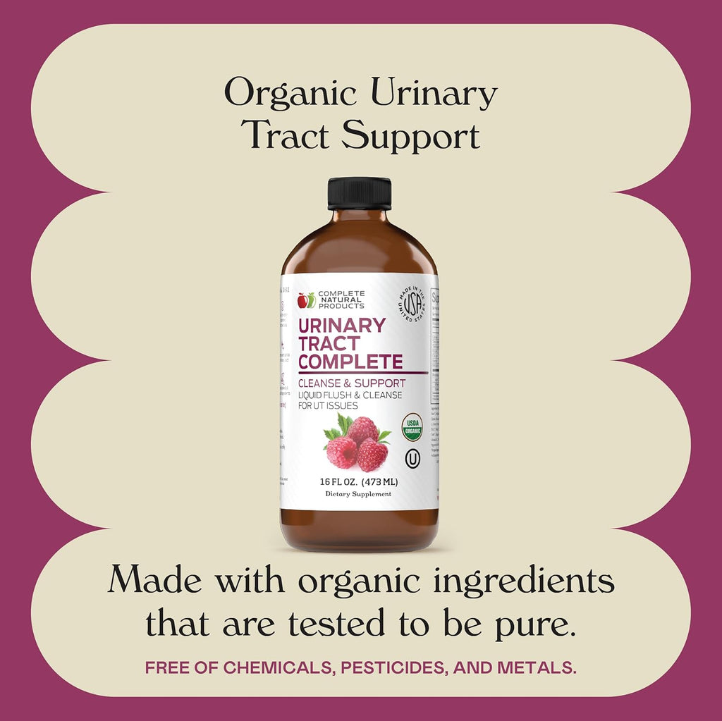 Complete Natural Urinary Tract Complete 12oz - Liquid Supplement for Urinary Tract Health with Organic Cranberry, D-Mannose, Beet Root, Fennel Seed, and Turmeric