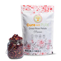 Cure Wid Pure Certified Organic Dried Rose Petals 4 oz Food-Grade Edible Rose Petals for Tea,Cocktails,Baking,Skincare & DIY - Sun-Dried,Non-GMO,Gluten & Chemical-Free Edible Flowers in Resealable Bag