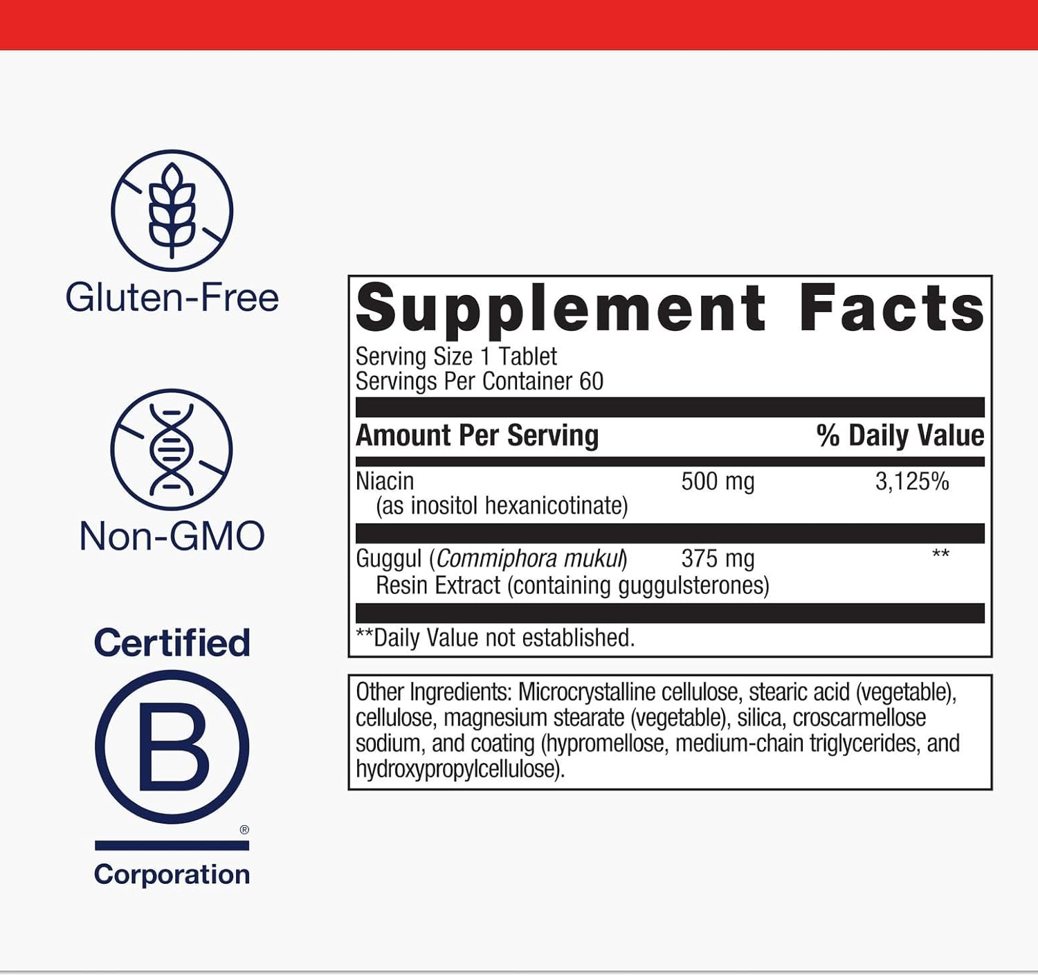 Metagenics Lipotain - Non-Flush Niacin & Guggul Extract - for Healthy Blood Lipids* - Inositol Hexanicotinate Tablets - Supplements for Blood Health* - 60 Tablets