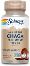 SOLARAY Fermented Chaga Mushroom 1000 mg | Healthy Immune Function Support | 30 Servings | 60 VegCaps