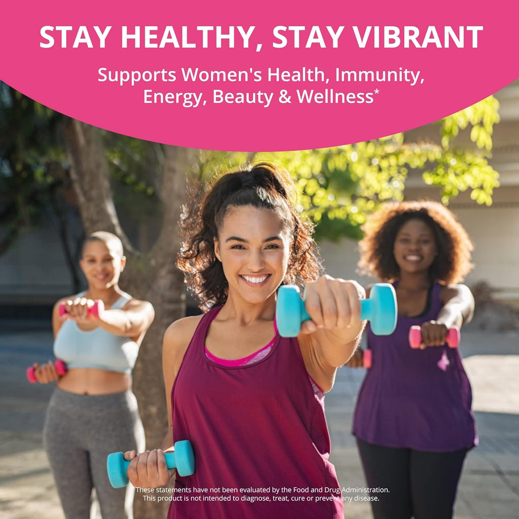 Multivitamin for Women with 39 Key Nutrients, Essential Vitamins, Minerals, Horny Goat Weed, Maca, Wild Yam, Red Clover, Cranberry, Arginine, Herbal Supplement | 60 Vegan Capsules | 1 Month Supply