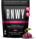 RNWY Foundation Collagen + Hydration Powder, Daily Joint Support with Electrolytes, Wild Cherry, 10g Collagen Peptides, 30 Servings