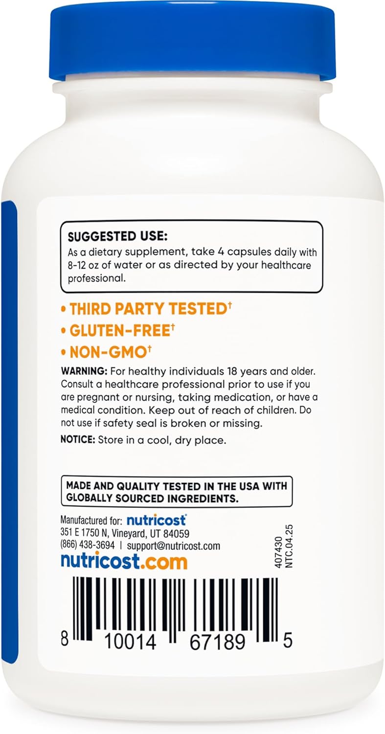 Nutricost Magnesium Citrate 420mg, 120 Veggie Capsules - 30 Servings, Gluten Free, Non-GMO Supplement