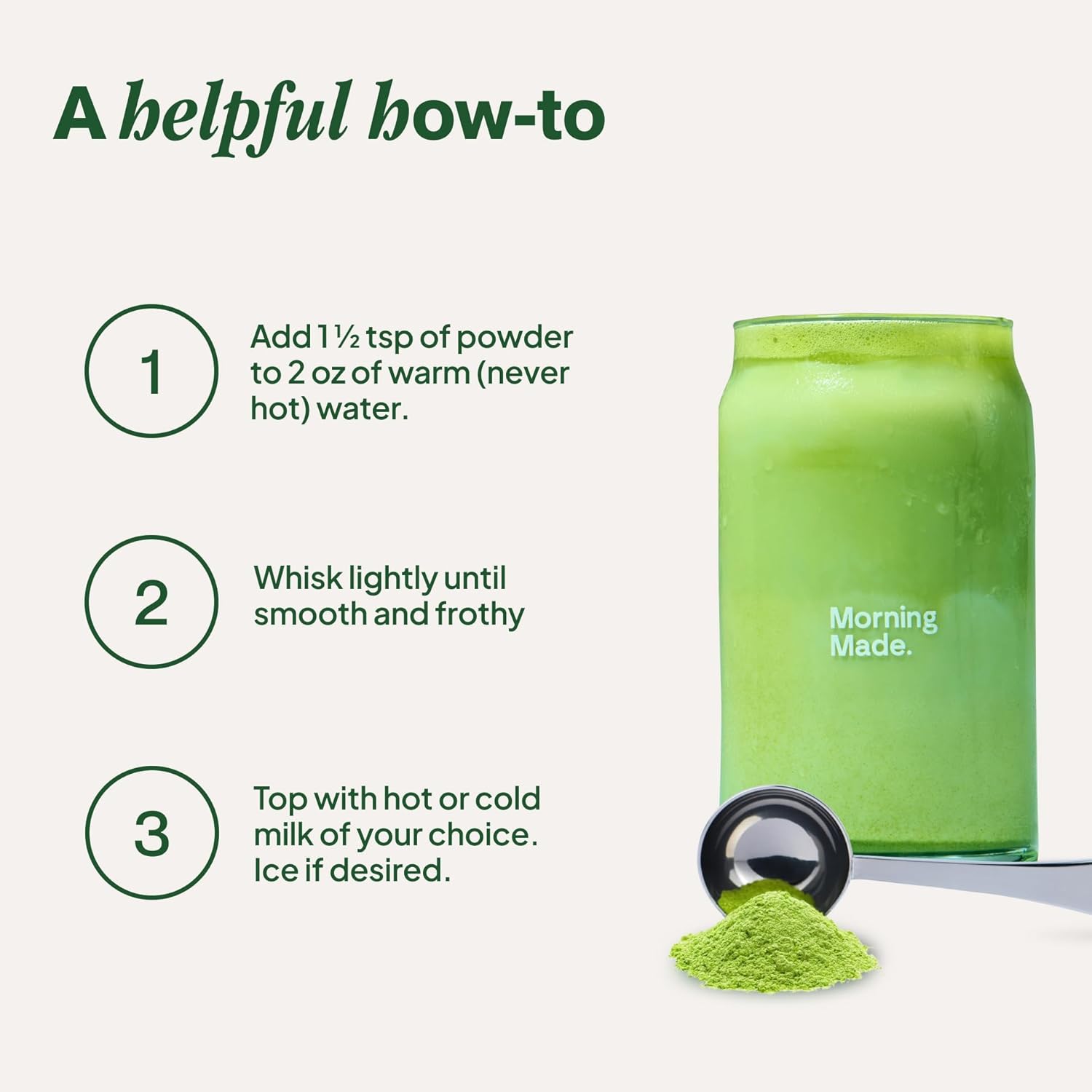 Morning Made Original Sweetened Matcha Powder | 8.46oz (240g) Resealable Tin | 60 Servings Premium Japanese Green Tea | Sweetened with Organic Sugar | Perfect for Lattes, Smoothies, and Baking | Rich in Antioxidants and Energy Boosting