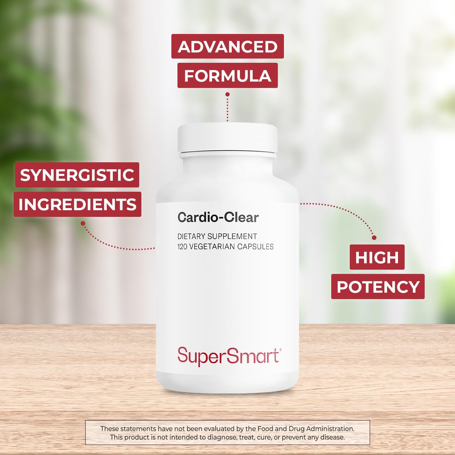Supersmart - Cardio Clear (Garlic EDTA Supplement) - with Malic Acid, Calcium Disodium EDTA, Magnesium, Bromelain | Non-GMO & Gluten Free - 120 Vegetarian Capsules