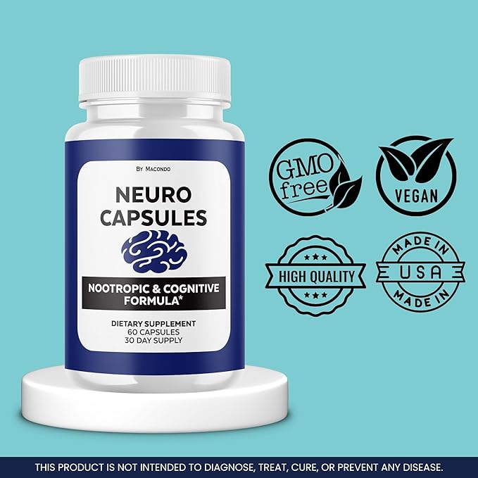 (3 Pack) Neuro Capsules - Official NeuroCapsules Brain Health and Memory Support Advanced Formula, Daily Premium Focus for Overall Health & Wellness - 180 Capsules for 3 Months