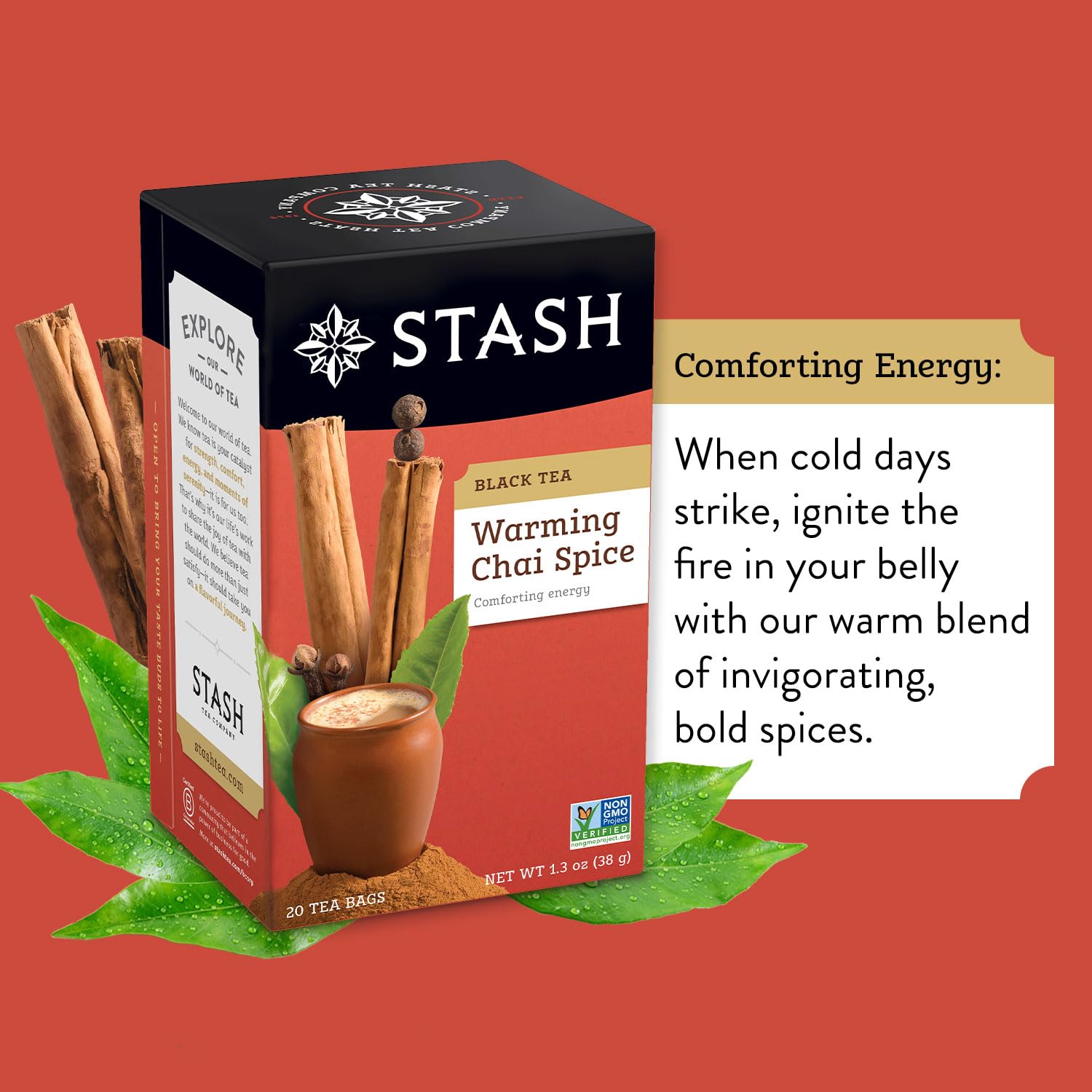 Stash Tea Chai Spice Black Tea, 6 Boxes with 20 Tea Bags Each (120 Tea Bags Total)