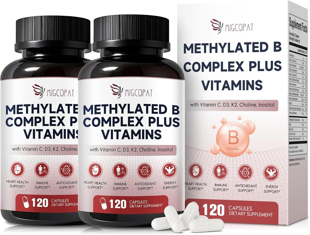 16-in-1 Methylated Multivitamin Plus, Methylated B Complex with Vitamin B12 & Methylfolate, B1-B7, CoQ10 & Alpha Lipoic Acid, Vitamin B Complex for Energy, Brain, Heart, Immunity& Antioxidant,120 Caps