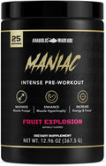 Anabolic Warfare Black Series Maniac, Pre-Workout Powder, Supports Nitric Oxide, Muscle Pumps, and Protein Synthesis* Fruit Explosion