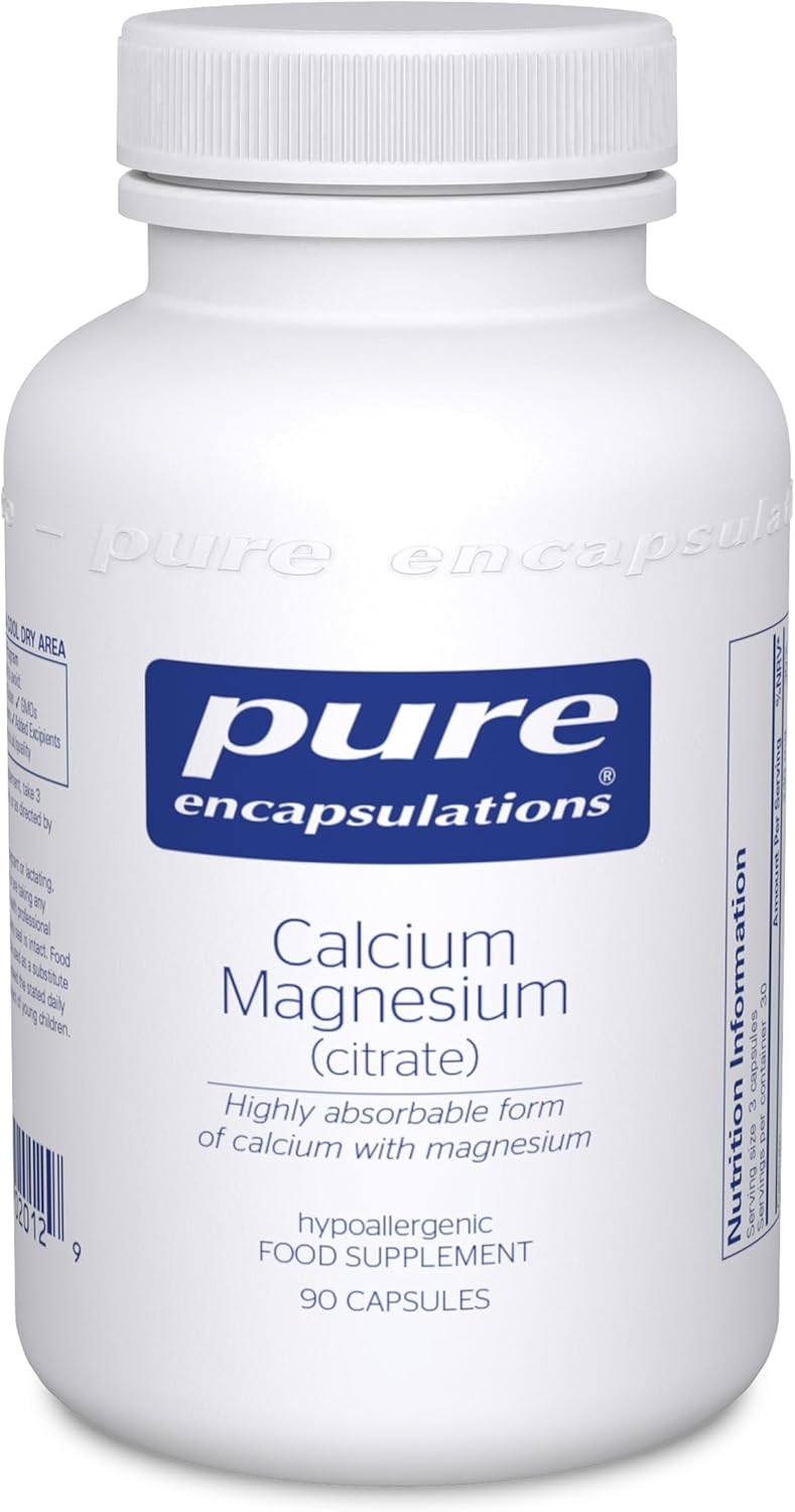 Pure Encapsulations Calcium Magnesium (Citrate) - 240 g Calcium & 240 g Magnesium - Bone Health Support - Non-GMO & Vegan - 90 Capsules