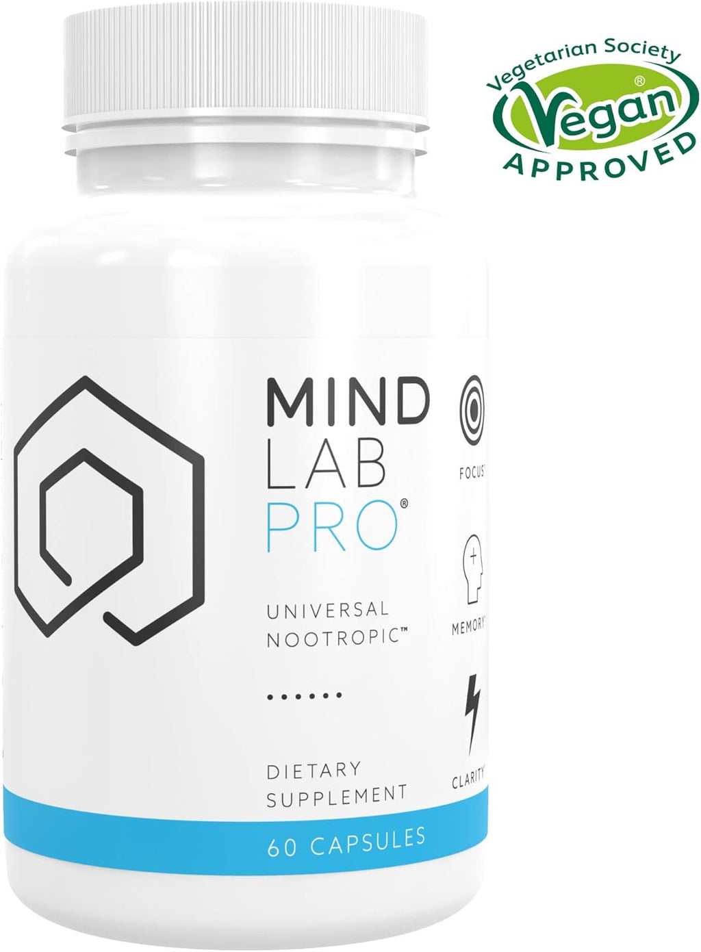 Mind Lab Pro® Universal Nootropic™ Brain Booster Supplement for Focus, Memory, Clarity, Energy - 60 Capsules - Plant-Based, Naturally Sourced Memory Vitamins for Better Brain Health
