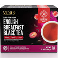 VINIA English Breakfast Black Tea K-Cup Pods, Made with Organic Tea, Infused with Piceid Resveratrol for Heart Health, Nitric Oxide, Physical Energy, Blood Flow, Keto, Kosher, NON-GMO. 30 Ct