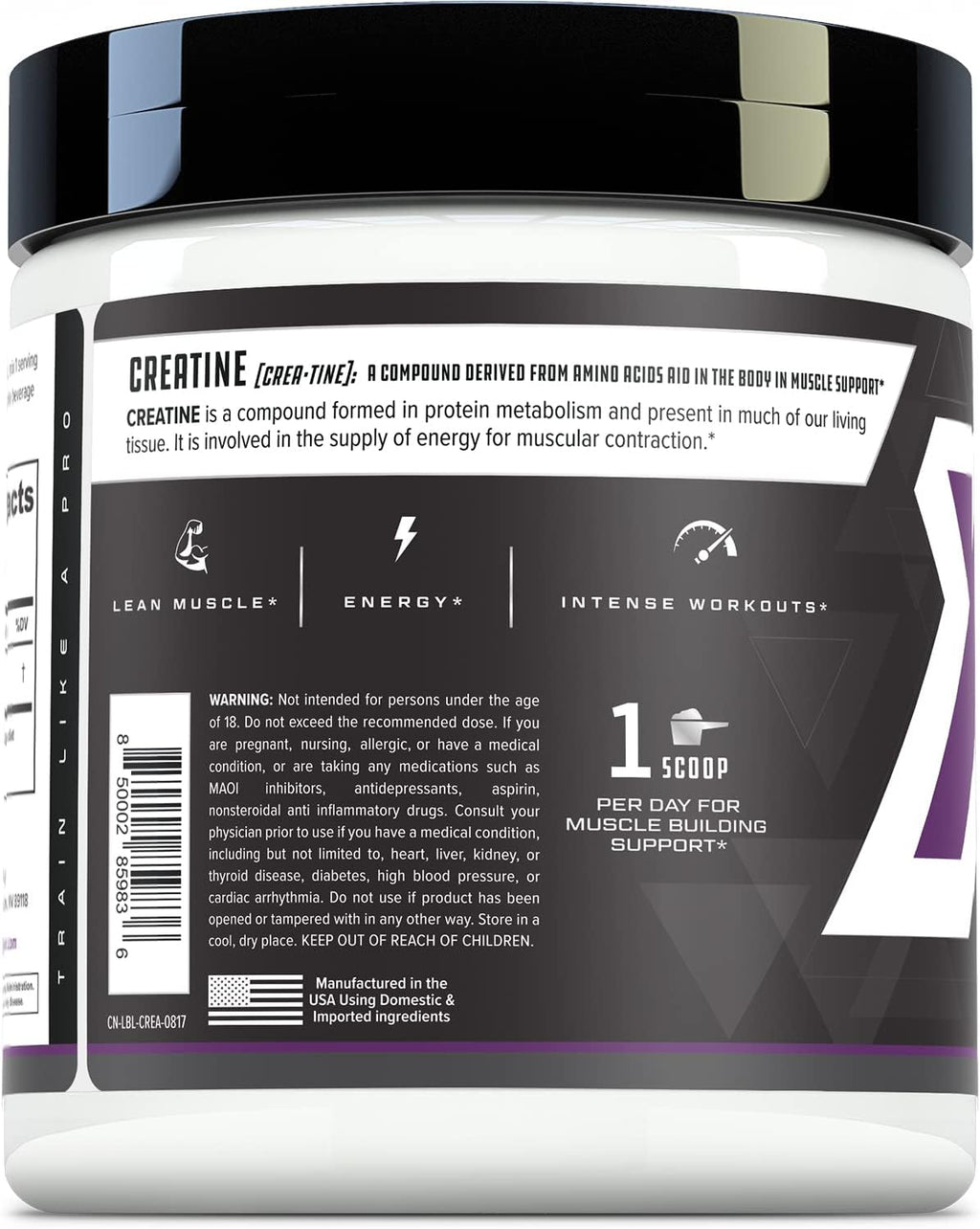 Cutler Nutrition Pure Creatine Monohydrate - 5g Per Serving 50 Servings - Premium Muscle Builder Enhances Strength Performance & Recovery - Unflavored for Easy Mixing
