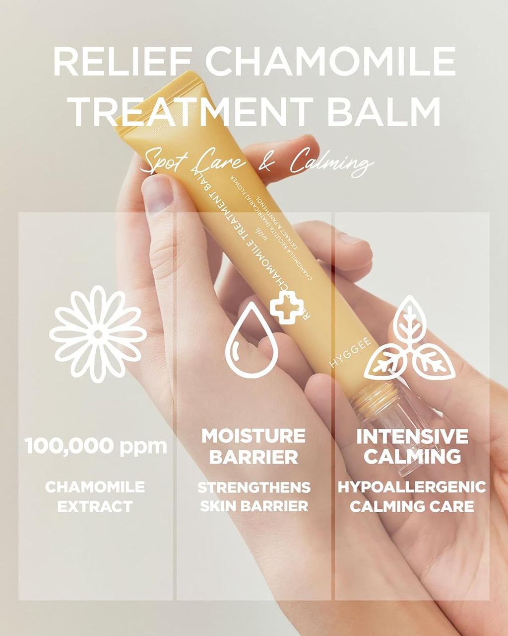 Relief Chamomile Treatment Balm - Intensive Hydrating and Spot Soothing Face Moisturizer - Chamomile Extract and Shea Butter - Hypoallergenic Vegan Face Cream, 1.01oz.
