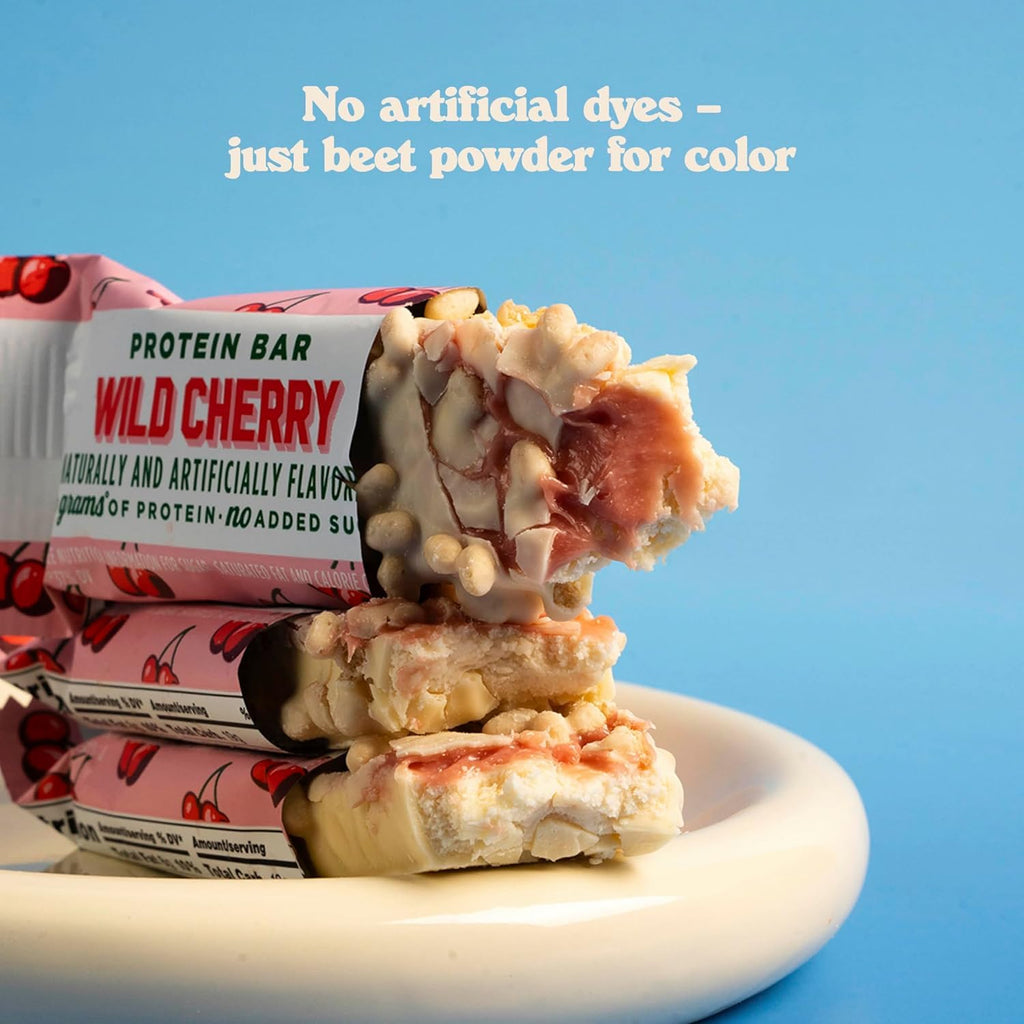Barebells Protein Bars Wild Cherry - 12 Count, 1.94 oz Bars - Snacks with 20g of High Protein - Chocolate Nutrition Bar with 1g of Total Sugars - On The Go Snack & Breakfast Bars