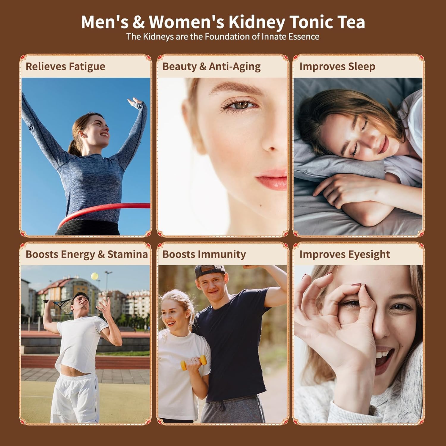Ginseng Five Treasures Kidney Tea, Traditional Chinese Herbal TeaBags, Natural Organic Kidney Cleanse Detox Tea for Women & Men, 7 Precious Ingredients Formula(2 Pack/50 Bags)