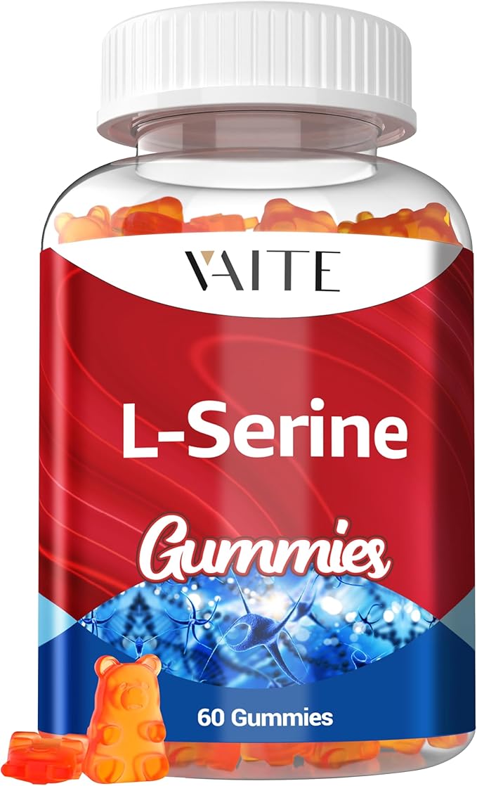 L-Serine Gummies 1000mg - Pure L Serine Supplement for Cognitive Function and Nervous System Health, Phosphorylated LSerine Supplements for Brain Support, Non-GMO, Gluten Free, 60 Vegetarian Gummy
