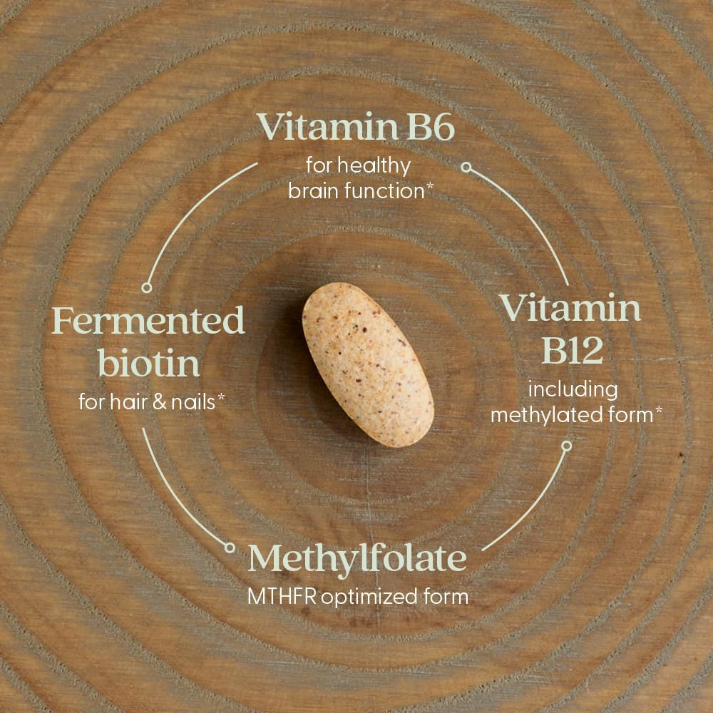 New Chapter Vitamin B Complex, Fermented Vitamin B Complex, USDA Organic, ONE Daily for Cellular Energy + Brain + Beauty, 100% Vegan, Gluten-Free - 90 Count