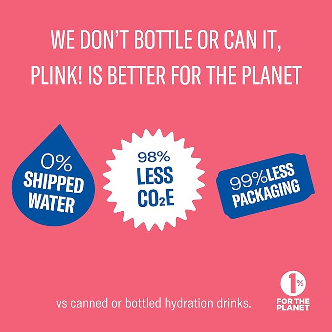 Plink! Fizzy Electrolyte Drink Tablets for Daily Hydration - 108ct Electrolyte Tablets + Sodium, Potassium, Magnesium, Low-Calorie, Low-Sugar Keto Electrolytes Powder Hydration Packets Water Flavoring