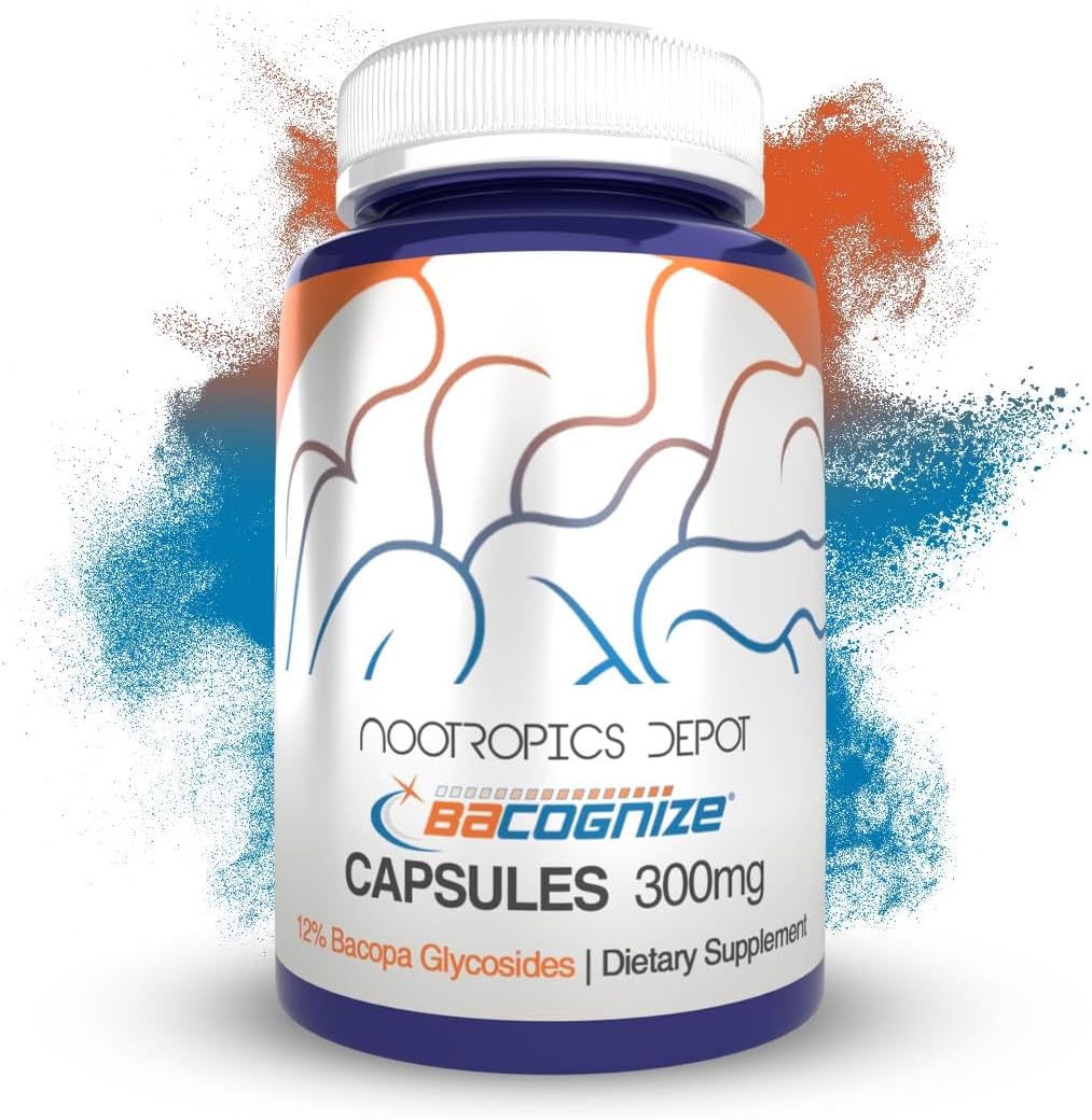 BaCognize Bacopa Monnieri Capsules | 300mg | 240 Count | Ayurvedic Herb | Nootropic Brain Booster | Supports Stress Management | Improves Memory, Cognition + Mood