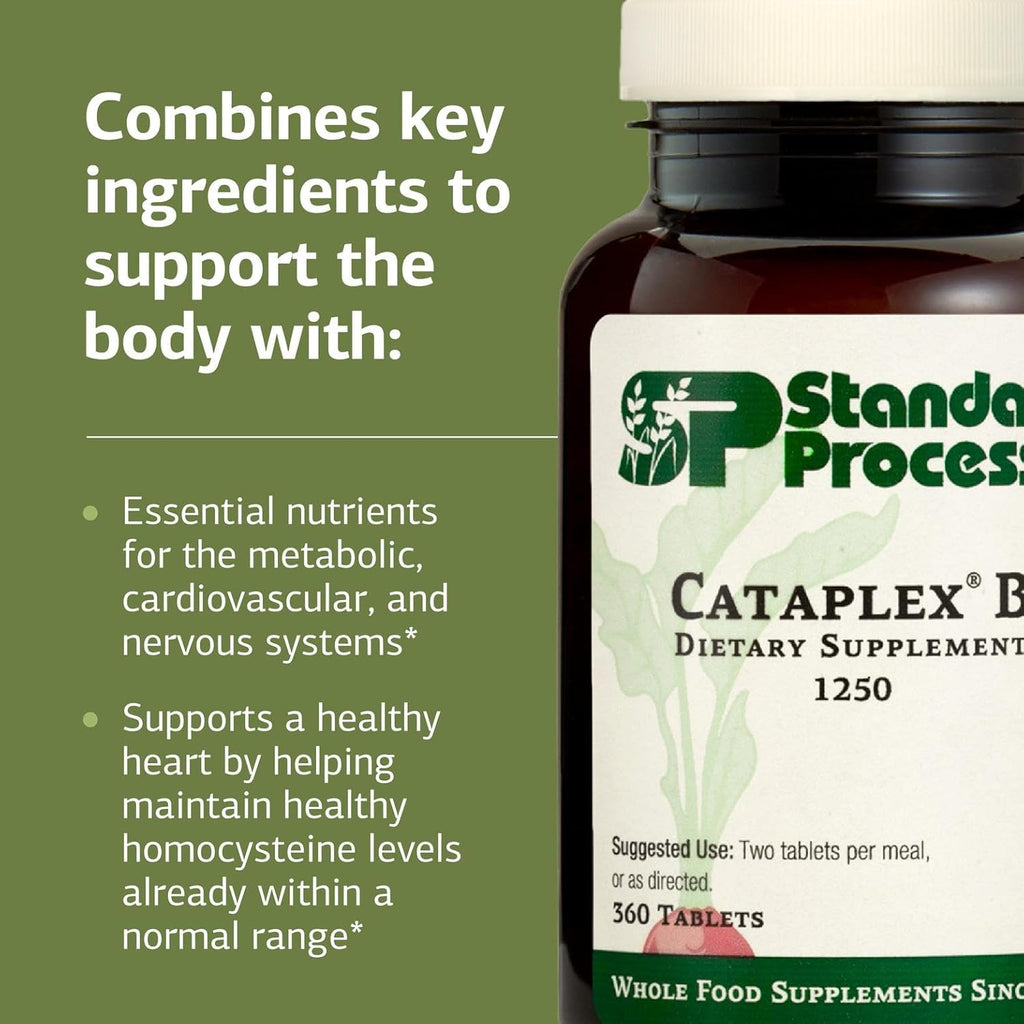 Standard Process Cataplex B - Whole Food Formula with Niacin, Vitamin B6, Thiamine, and Inositol for Heart Health, Metabolism, and Cholesterol Maintenance - 360 Tablets