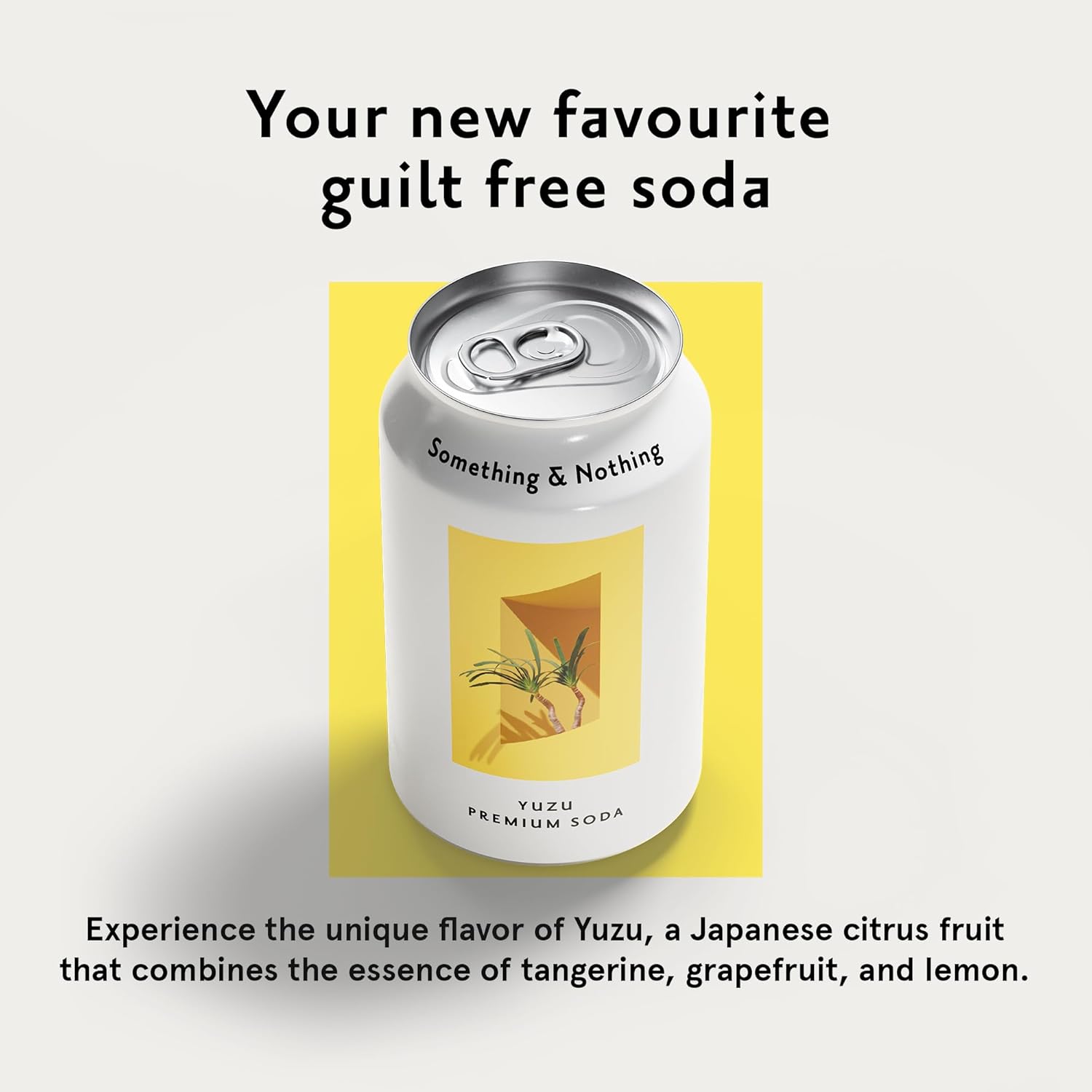 Something & Nothing Yuzu Flavoured Sparkling Water | Lightly Carbonated, Full Flavoured with Added Grape & Lemon Juice | Vegan & Low Calorie Soda | 12 Fl Oz Cans (Pack of 12)