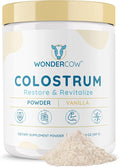 WONDERCOW Colostrum Supplement Powder for Gut Health, Immune Support, Muscle Recovery & Wellness | Natural IgG Pure Whole Bovine Colostrum Superfood, Vanilla, 60 Servings