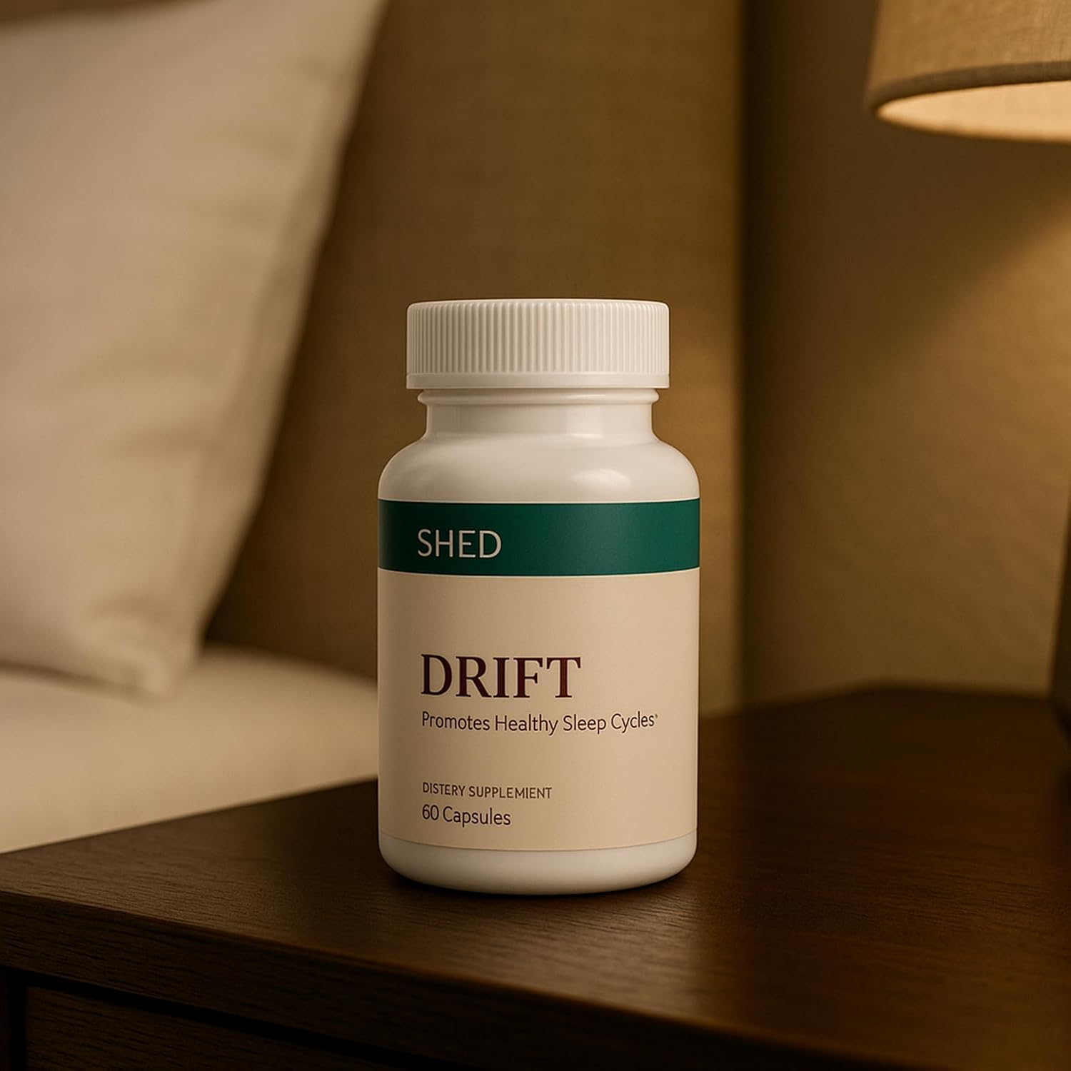 SHED Drift Natural Sleep Aid with Plant-Based Melatonin, KSM-66 Ashwagandha, GABA, Magnesium & Herbs – Supports Relaxation, Sleep Quality & Circadian Rhythm – 60 Capsules