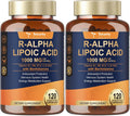(2 Packs) R Alpha Lipoic Acid 1000mg with Benfotiamine - Sodium ALA Supplement for Neuropathy Support Nerve Health & Antioxidant, Cell Energy, Metabolism and Anti-Aging, Non-GMO, Gluten Free, Vegan
