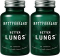 Betterbrand BetterLungs Daily Respiratory Health Supplement (60 Capsules) | with Vitamin D, Elderberry, Ginseng, Mullein, and Reishi Mushroom | for Lung Health and Allergy Relief (Pack of 2)