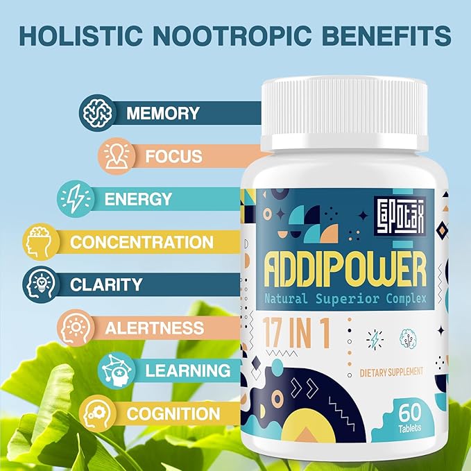 17-in-1 Brain Supplement for Memory and Focus | Nootropic Brain Supplement for Mental Clarity, Concentration, Alertness | Natural Nootropics with Herbal Extracts, Vitamins & Amino Acids (60 Tablets)