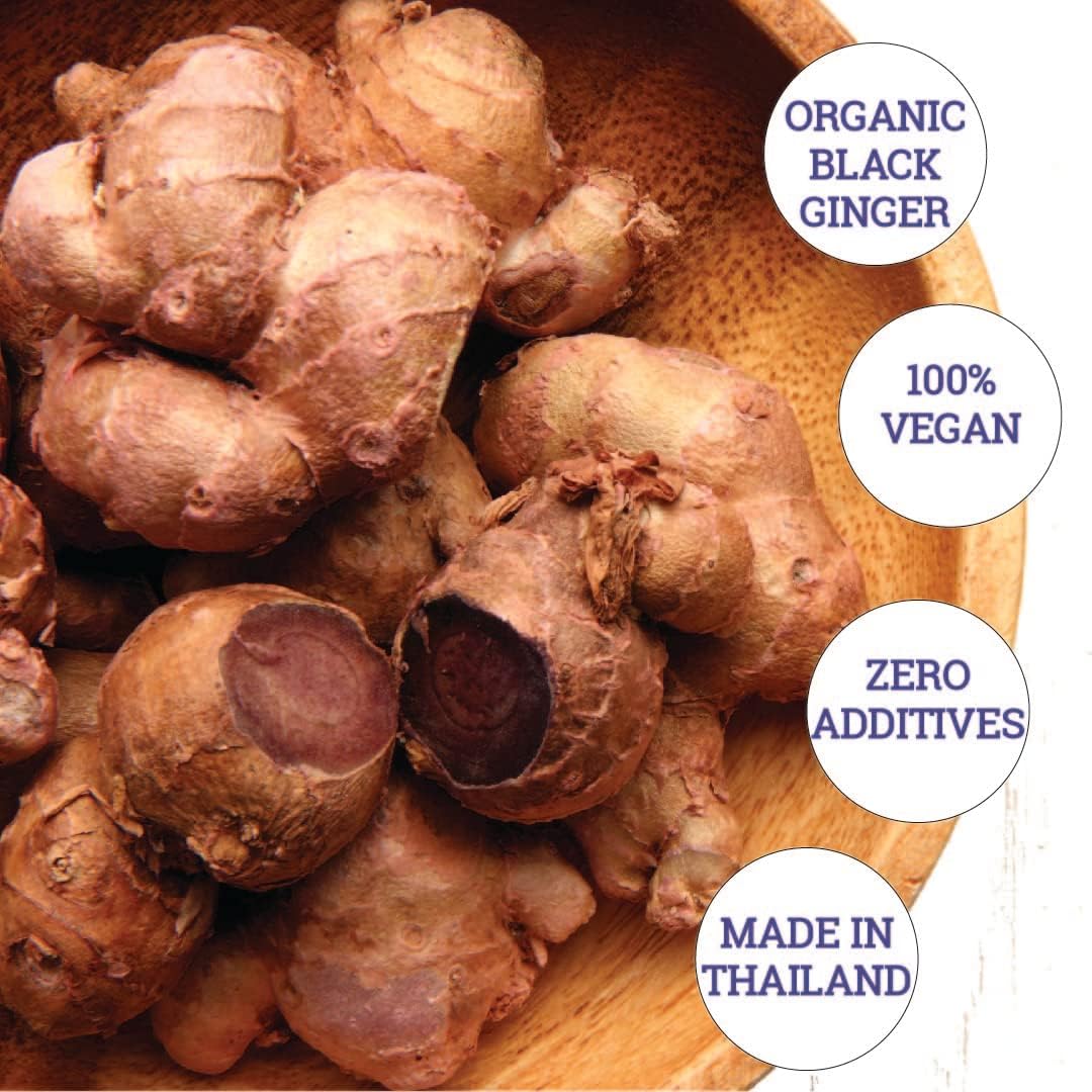 INCAS 100% USDA Organic Thai Black Ginger Powder For Men 2.65 Ounce From Thailand Non GMO Verified Herbal Supplement for Natural Energy & Endurance