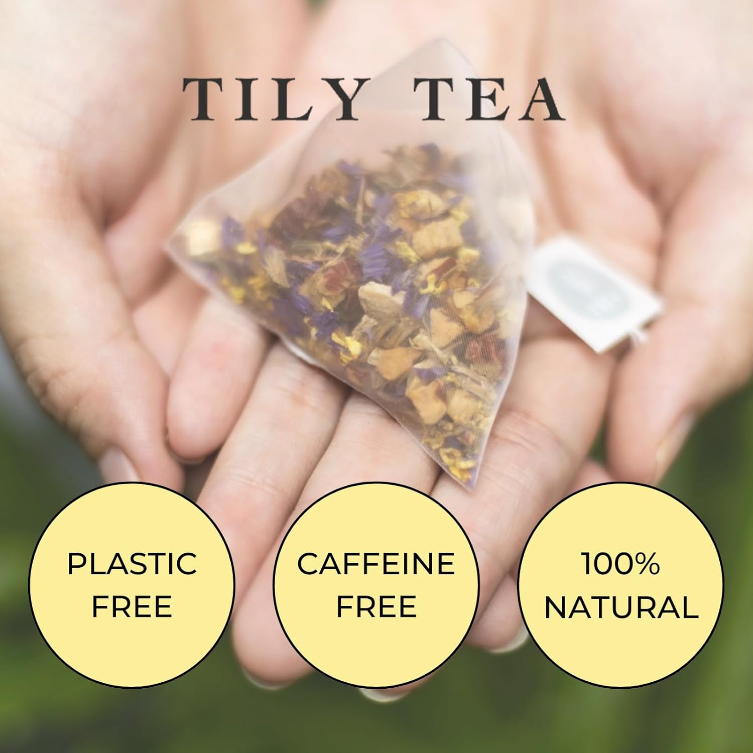 Tily Tea Morning Shine Breakfast Tea - Natural Herbal Tea - Ginger and Ginseng - Caffeine Free - 10 Plastic-Free Teabags