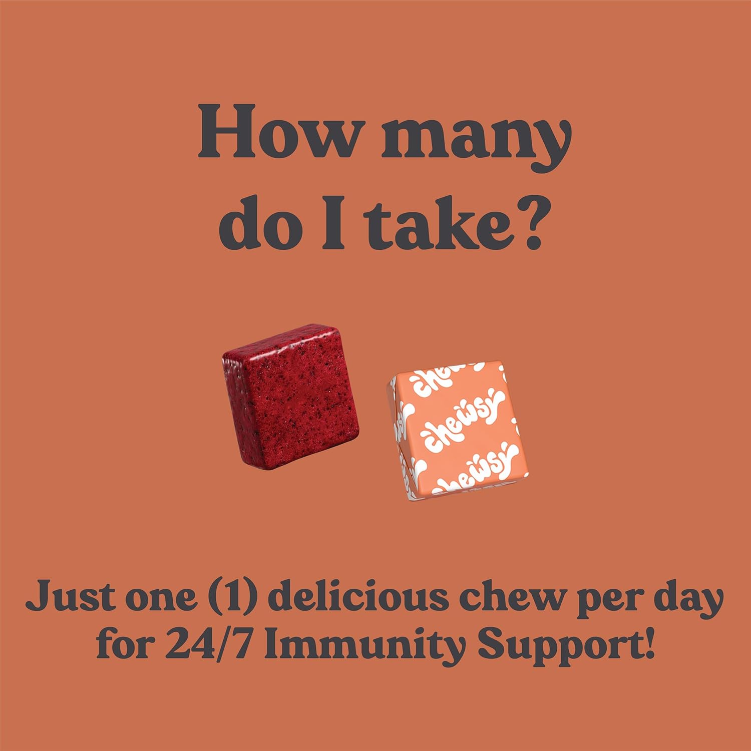 Chewsy - 6-in-1 Immune Support Fruity Chews with Elderberry - Vitamin C, A and D, Zinc and Selenium - Individually Wrapped - 6-Day Supply