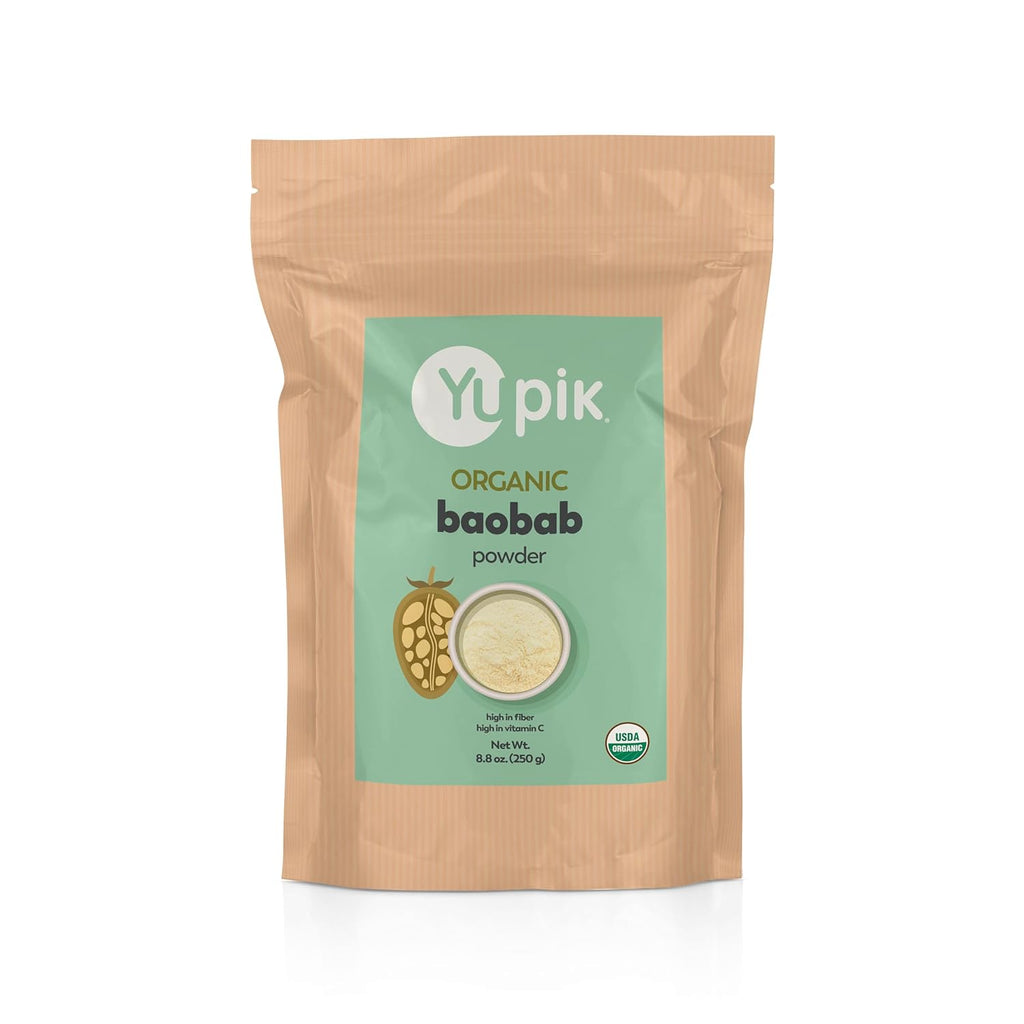Yupik Organic Baobab Powder 8.8 oz, USDA Certified, Non-GMO, Vegan, Gluten-Free, Kosher, High in Fiber, Tart Superfood for Smoothies, Juices & Baking