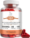 INSTAMART Myo-Inositol & D-Chiro Inositol 2050mg | Balanced 40:1 Ratio | Plus Folate & Vitamin D | Non-GMO, Gluten-Free, Soy-Free, Vegan Supplement | 180 Easy-to-Swallow Capsules