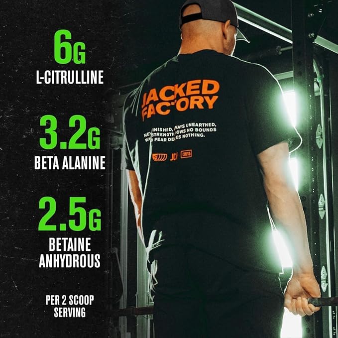 Jacked Factory NITROSURGE Pre Workout Supplement - Endless Energy, Instant Strength Gains, Clear Focus, Intense Pumps - NO Booster & Preworkout Powder with Beta Alanine - 10 Servings, Cherry Limeade