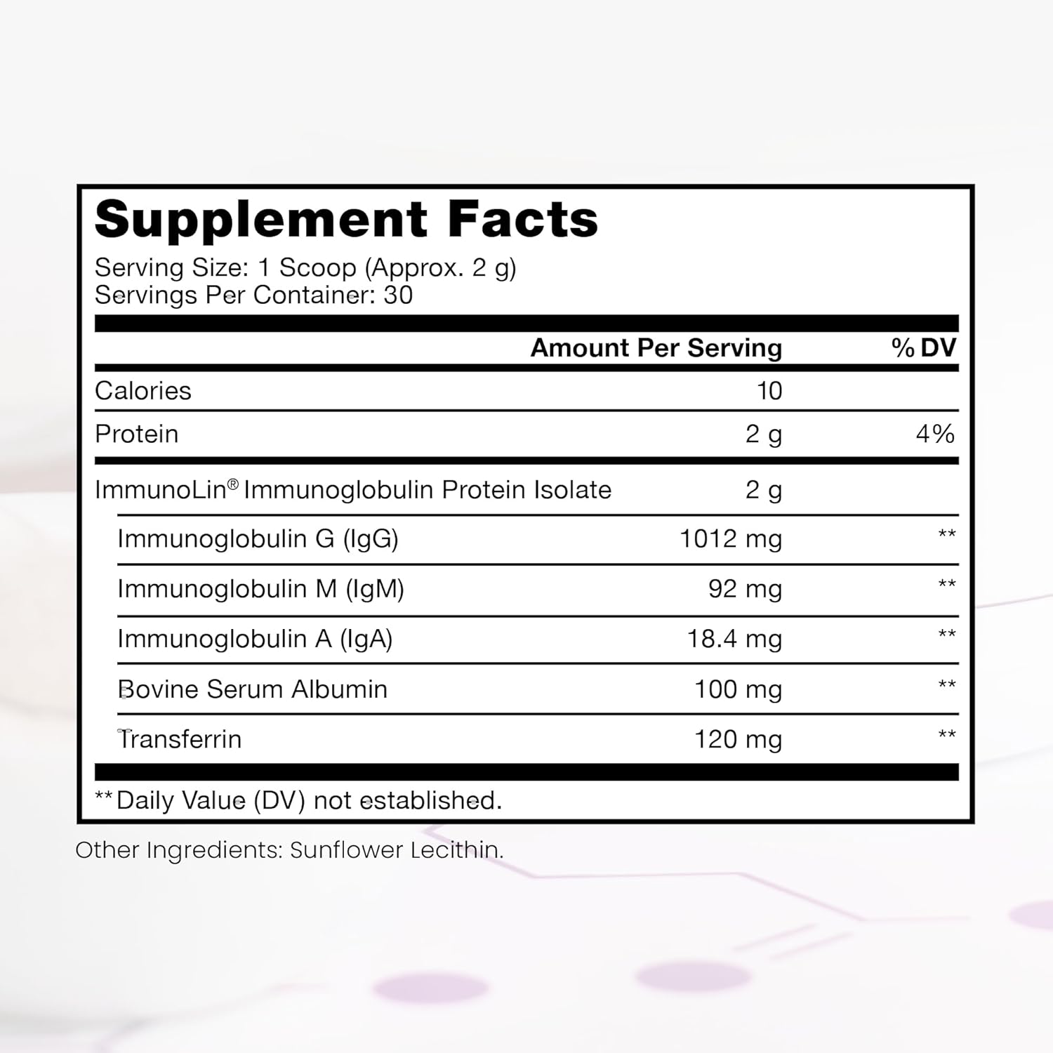 Pure Therapro Rx Elite IgG Immunoglobulin Supplement Powder, 30 Servings, Gut Health & Immune Support, 1100 mg IgG, IGA & IgM, Sunflower Lecithin | Colostrum Supplement Alternative