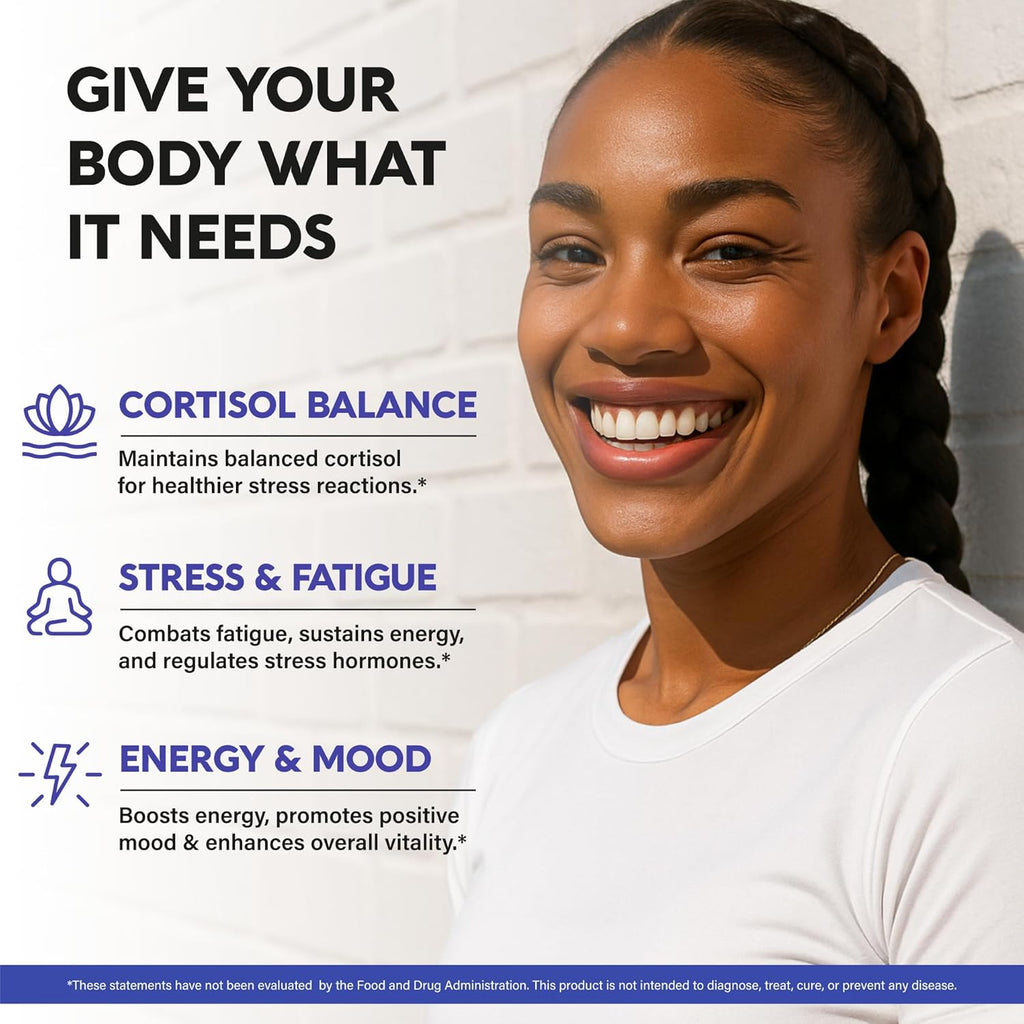 Cortisol Supplement for Women - Holy Basil | Ashwagandha | Rhodiola | L-Theanine - Plant-Based Hormone Balance - Mood, Focus & Sleep Support - Made in USA - Vegan, Non-GMO - Pack of 2, 4 Month Supply