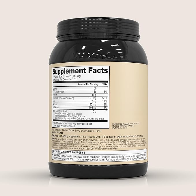 Iron Feather Collagen Powder | Chocolate | Multi-Collagen Protein with Vitamin C | Supports Joints, Tendons, Recovery, Skin, Hair and Nails | 10g Protein per Scoop | Clean and Functional Nutrition