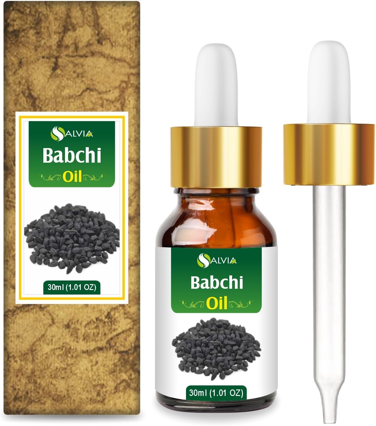 Salvia Babchi Oil (Psoralea Corylifolia) 100% Pure & Natural Undiluted Uncut Cold Pressed Carrier Oil | Use for Aromatherapy | Therapeutic Grade (30 ML)