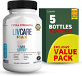 Livcare Max Liver Support Supplement, Extra Strength, 60 Veggie Capsules, 30 Day Supply with Milk Thistle, Beetroot, Artichoke (5)