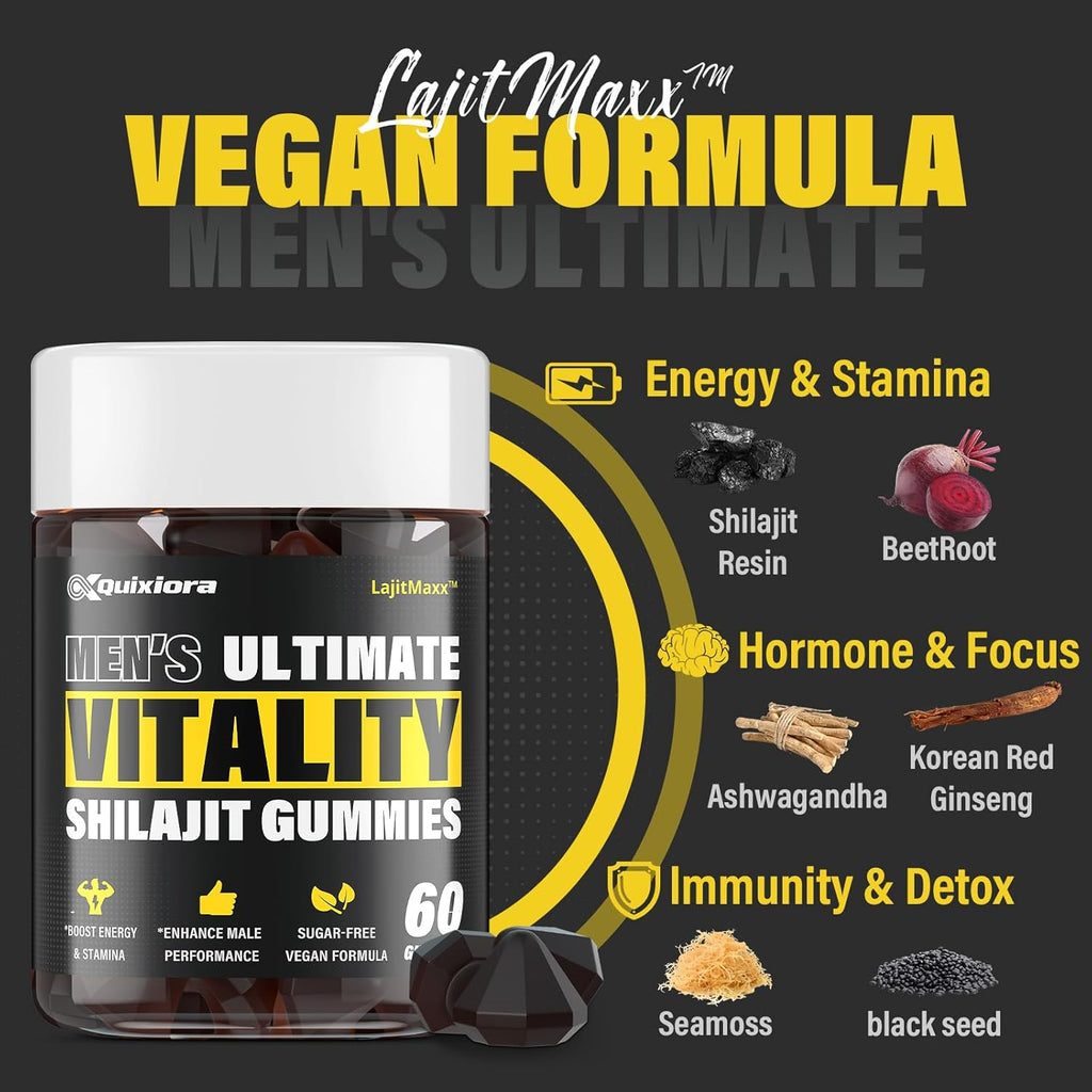 Shilajit Gummies for Men & Women | Shilajit for Men – Shilajit Pure Himalayan Organic |High Potency|85+ Trace Minerals & Fulvic Acid| Shilajit Supplement | 120 Gummies